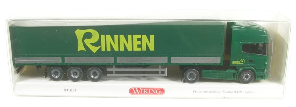 Flatbed tractor-trailer (Scania R420 Topline) "Rinnen" - Model Car, Ready-made - Wiking 1:87