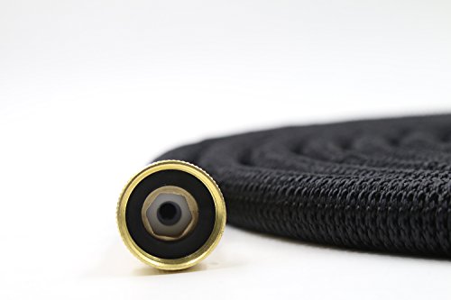 iZEEKER [2018 New] Three Times Expandable 50 Feet Magic Hose,Washing Car Hose,Strongest Expandable Garden Hose,Solid Brass Ends, Double Latex Core, Extra Strength Fabric (Black) - Thumbnail 6