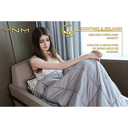 YnM Weighted Blanket (17 lbs, 60''x80'', Queen Size) | 2.0 Heavy