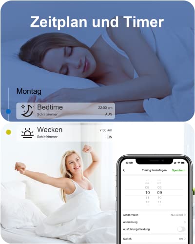 Smart Lampe WOOX Alexa Glühbirne E27, Wlan Smart Lampe mit App, 10W Warmweiß Kaltweiß Lampe, RGB Leuchtmittel, Mehrfarbige Dimmbare Glühbirne,Sprachsteuerung mit Alexa, 2 Stück