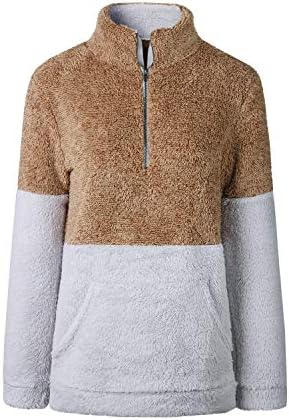 Women's Fuzzy Casual Teddy Coat Zipper Fleece Warm Winter Outwear Pullover S-XL