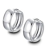 Rolove Charming Women's 925 Sterling Silver Circle Ear Plain Smooth Hoop Huggies Earrings Ear Stud, Mother's Day Gift