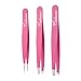 Codream 3pcs Eyebrow Tweezers Set, Stainless Steel Tweezers with Slanted, Straight and Pointed Tip for Ingrown Hair, Eyebrow shaping, Hair Removal Tool with Leather Black Case