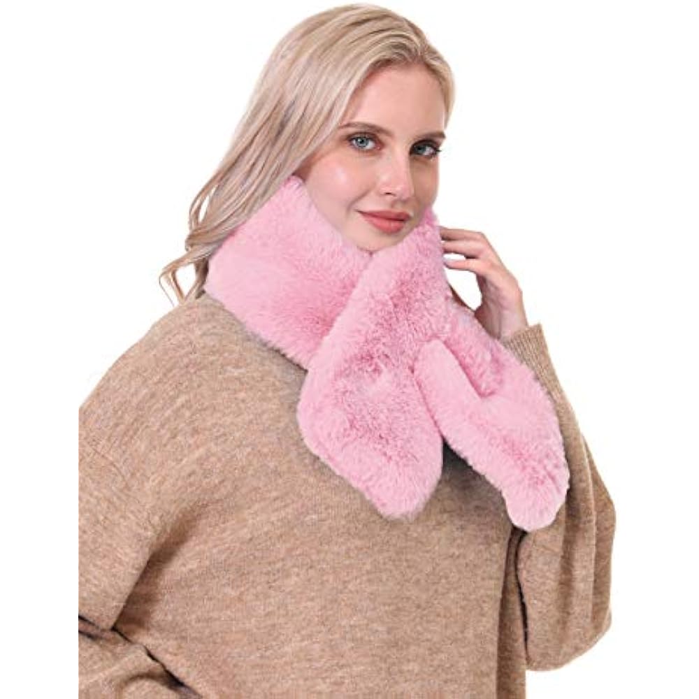 Download Rulala Fancy Faux Fur Scarf For Women Winter Warm Soft Cozy Rectangle Furry At | eBay