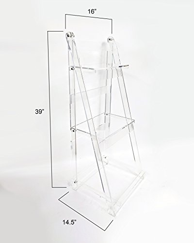 Clear Acrylic Ladder Shelf - Elegant Lucite Bookcase and Display Stand for Livingroom, Office or Bedroom - by Designstyles