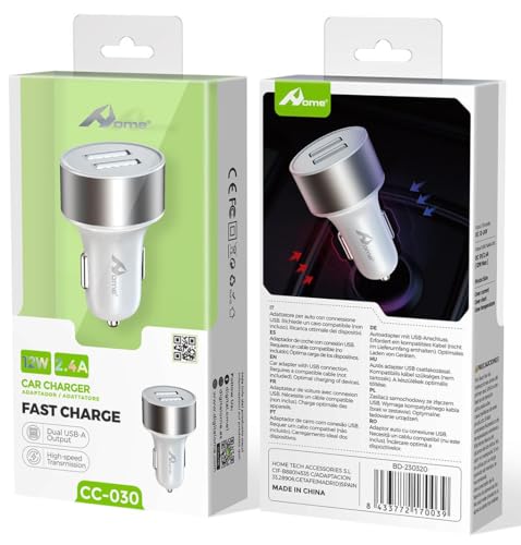 Chargeur Allume-Cigare USB, Home Adaptateur USB 2.4A/1.0A... en promo sur Amazon
