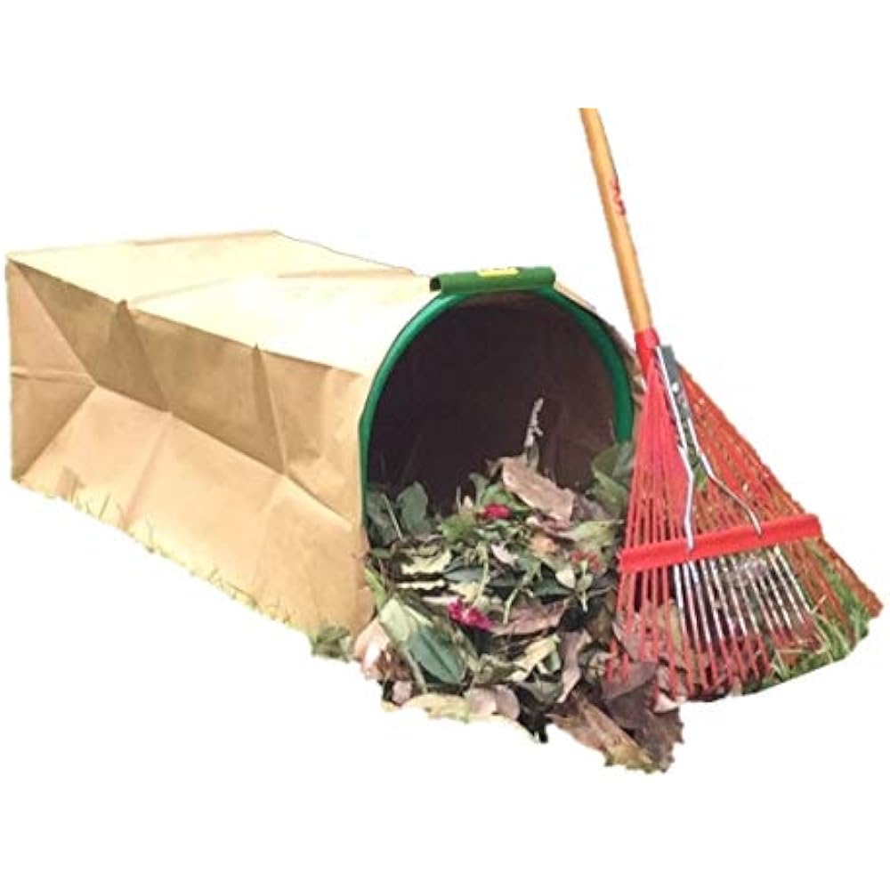 II Lawn Leaf Bag Holder Turns Paper Into HandsFree Dustpan Making Yard