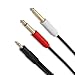 3.5mm 1/8 inch TRS to Dual 6.35mm 1/4 inch TS Mono Stereo Y-Cable Splitter Audio Cord Adapter Cable for iPhones/PC/Computer Sound Card/Amplifiers/Mixer/Multimedia Speaker/Home Stereo System(16.ft/5M)