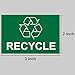 Recycling Labels with Recycle Symbol (3 x 2 inch, Green - 300 Labels) Recycle Stickers for Trash Cans, Containers or Walls