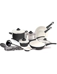 GreenLife Soft Grip 16pc Ceramic Non-Stick Cookware Set, Black - CC001021-001