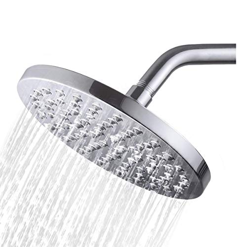 8inch Round Rain Shower Head Stainless Steel Back Brass Swivel Joint