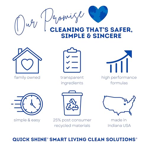 QUICK SHINE MULTI SURFACE FLOOR FINISH 64OZ | CLEANER & POLISH TO USE ON HARDWOOD, LAMINATE, LUXURY VINYL PLANK LVT, TILE & STONE | SAFER CHOICE W/CLEAN SHINE TECHNOLOGY | SHINE-PROTECT-REFRESH