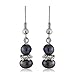 Gem Stone King Black Cultured Freshwater Pearl Necklace Bracelet Earrings Set 18