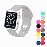 XIYA Soft Silicone Replacement Sport Band for Apple Watch for 2 Lengths, Clouds-Gray,42mm