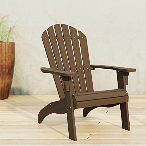 PolyTEAK King Size Adirondack Chair, Matte Brown OverSized, Weather