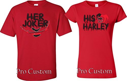 Her Joker His Harley Halloween couple matching funny cute T-Shirts S-4XL-Her Jocker-Black 4XLHer Jocker-Black 4XL
