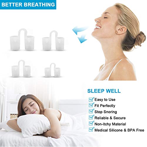 Snoring Solution,Stop Snoring Anti Snoring Nose Vents Plugs Nose Dilator Snoring Sleep Aid for Men and Women 8pcs