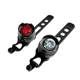 LED Concepts® Super Bright Safety Bicycle Light Front and Back Set Red and White Light - No Tools Needed - Batteries Included