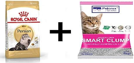 Royal Canin Persian Adult Cat Food 2 Kg + Petcrux Exclusive Scoopable Bentonite Cat Litter 5 Kg Combo