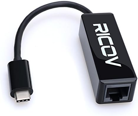 USB C to RJ45, RICOV USB 3.1 Type C(USB-C &amp; Thunderbolt 3 Port Compatible) to RJ45 Gigabit Ethernet Adapter for Apple Macbook, Chromebook Pixel - Black