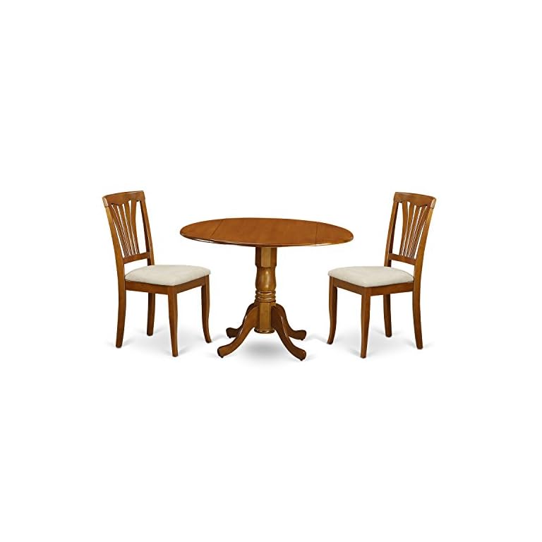 East West Furniture DLAV3SBRC Dining Table Set, 3Piece LAVORIST