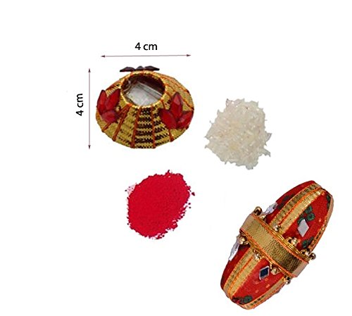 ecraftindia designer single rakhi and roli tikka matki & kundan coconut