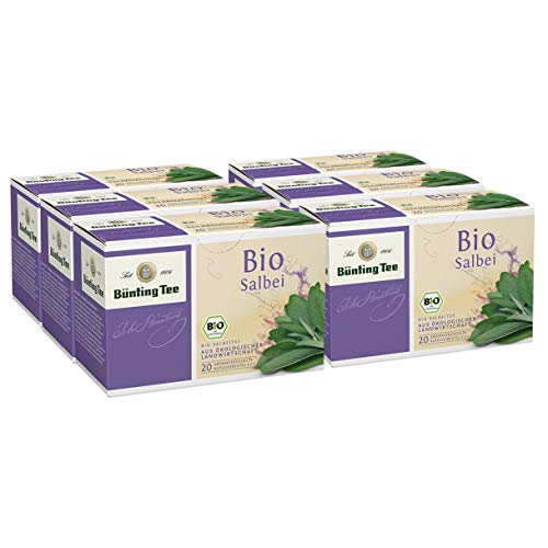 Bünting Tee Salbei 6er Pack â Bio Kräutertee â 6 x 20 Teebeutel