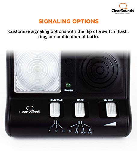 ClearSounds CR200 ClearRing Ring Signaler Booster with Flashing LED Strobe Ringer for Analog Telephones Landline - Thumbnail 4