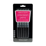 American Crafts Precision Pen 5-Pack, All Sizes, Black