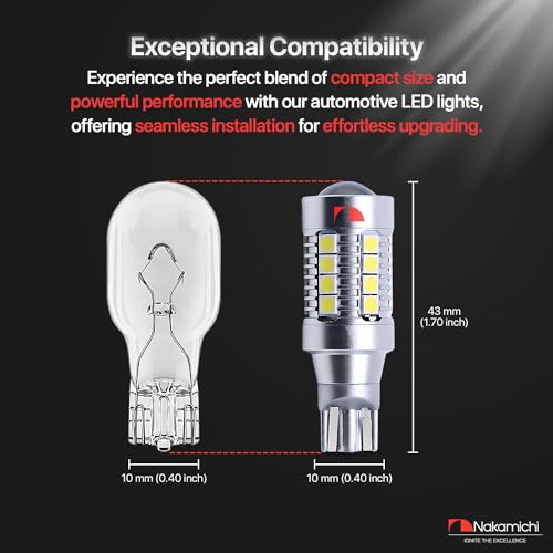 Nakamichi T15 LED Light Bulb T15 902 904 906 912 921 W16W 18-SMD 28-SMD 4014 3030 Chipsets LED Replacement Bulbs for Car Exterior Reversing Lights (Xenon White, 28 LEDs (Non-Flash))