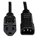 Tripp Lite Standard Computer Power Cord 10A,18AWG (IEC-320-C14 to NEMA 5-15R) 2-ft.(P002-002-10A)