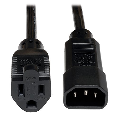 Tripp Lite Standard Computer Power Cord 10A,18AWG (IEC-320-C14 to NEMA 5-15R) 2-ft.(P002-002-10A)