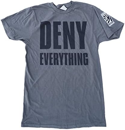 International Spy's Men's Deny Everything T-Shirt Small Gray
