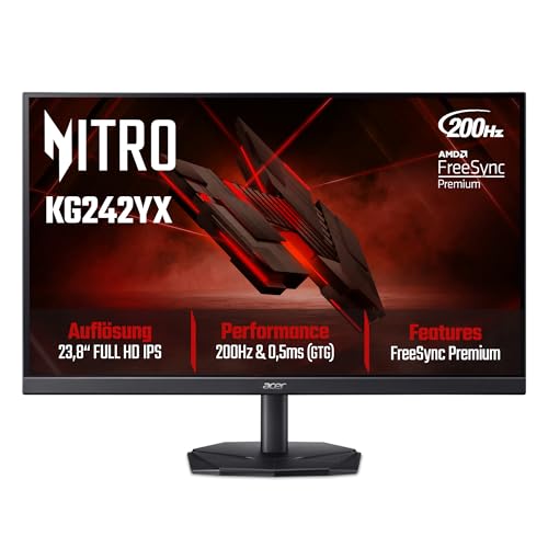 Acer Nitro KG242YX1 Gaming Monitor 23.8 Zoll (60,5 cm) Full HD, 200Hz