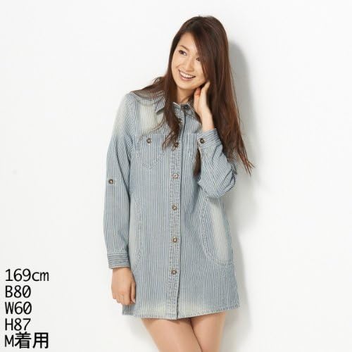 Amazon Co Jp エスタコット Estacot ワンピース デニムチュニックワンピース ブルーストライプ S 服 ファッション小物