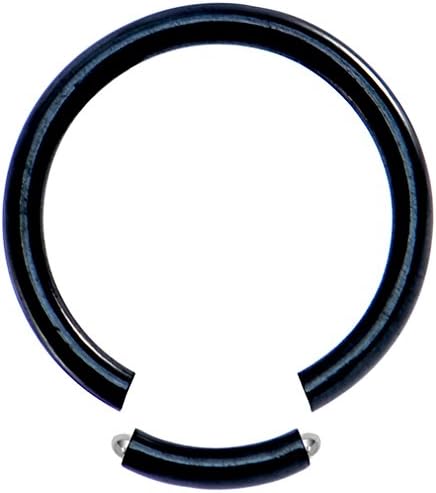 Rings made of stainless steel with black coated for nosepins - 2 pieces in one plastic bag