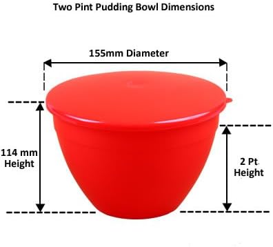 Just Pudding Basins Clear 2 Pint 1.14lt Basin (3 Pack) Food Safe 1 Litre Plastic Bowls and Lids, Transparent, 2 Pint / 1.14lt - Image 3