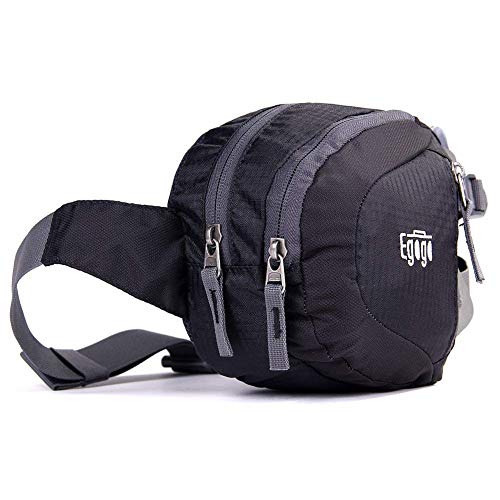 EGOGO Travel Sport Waist Pack Fanny Pack Bum Bag Hiking Bag with Water Bottle Holder S2209 (Black)