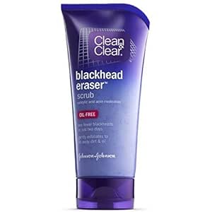Clean &amp; Clear Blackhead Eraser Facial Scrub with 2% Salicylic Acid Acne Medication, Oil-Free Daily Facial Scrub for Acne-Prone Skin Care, 5 oz (Pack of 4)