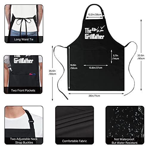 Xornis 100% Cotton Funny Apron with 2 Pockets Kitchen Cooking Grill BBQ Aprons