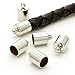 Supla (930 Sets) Silver Plated Barrel Leather Cord Ends Cord End Cap 4mm-12mm, Lobster Clasp 10mm 12mm,Jump Ring 4mm-7mm, Jump Ring Open Tool and Extension Chains Kits Assorted Pack