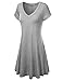 J.TOMSON Women¡¯s Short Sleeve V-Neck Flared Dress HEATHERGREY 2XL