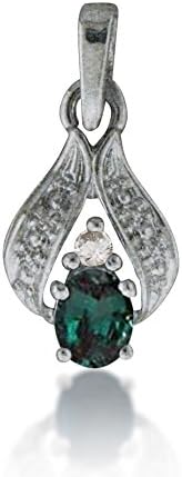 Natural Alexandrite Dia Pendant in 14 K White Gold