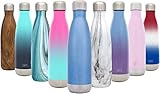 Simple Modern Stainless Steel Vacuum Insulated Double-Walled Wave Bottle, 17oz - Glacier Blue - Shimmering Collection
