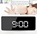 Locisne Digital Alarm Clock with LED Display Smart Snooze, Sleep Timer, Portable Modern Battery Operated Cell Phone USB Charge Port, Auto Dimmer, for Home, Office Bedroom, Dormitory (White)