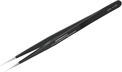 TOWOT Precision Tweezers Anti-Static Stainless Steel Fine Tip Straight Long