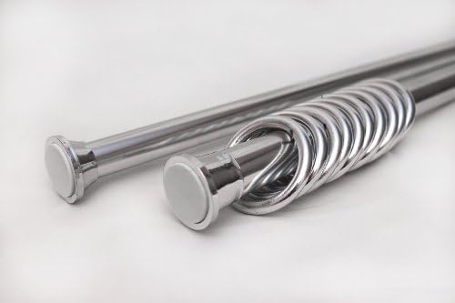 Chrome Extendable Spring Loaded Shower Curtain Rod Rail - extendable from 55cm - 90cm (21"- 35")