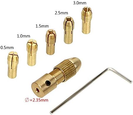 0.5-3mm Micro Twist Drill Chuck Set Inner Diameter 2.35mm /3.17mm /2.00mm 5pcs/Set Small Electric Drill Bit Collet
