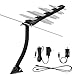 TV Antenna, 1byone Amplified Outdoor Digital HDTV Antenna 85-100 Miles Range with VHF/UHF Signal, Built-in High Gain and Low Noise Amplifier, Mounting Pole