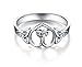BORUO 925 Sterling Silver Ring Celtic Knot Heart High Polish Tarnish Resistant Eternity Wedding Band Stackable Ring, Benefiting The American Red Cross.